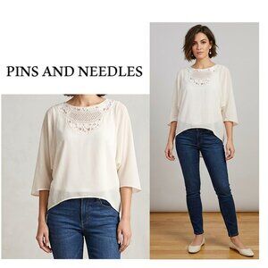 PINS& NEEDLES, Beautiful Boho cream embroidered blouse